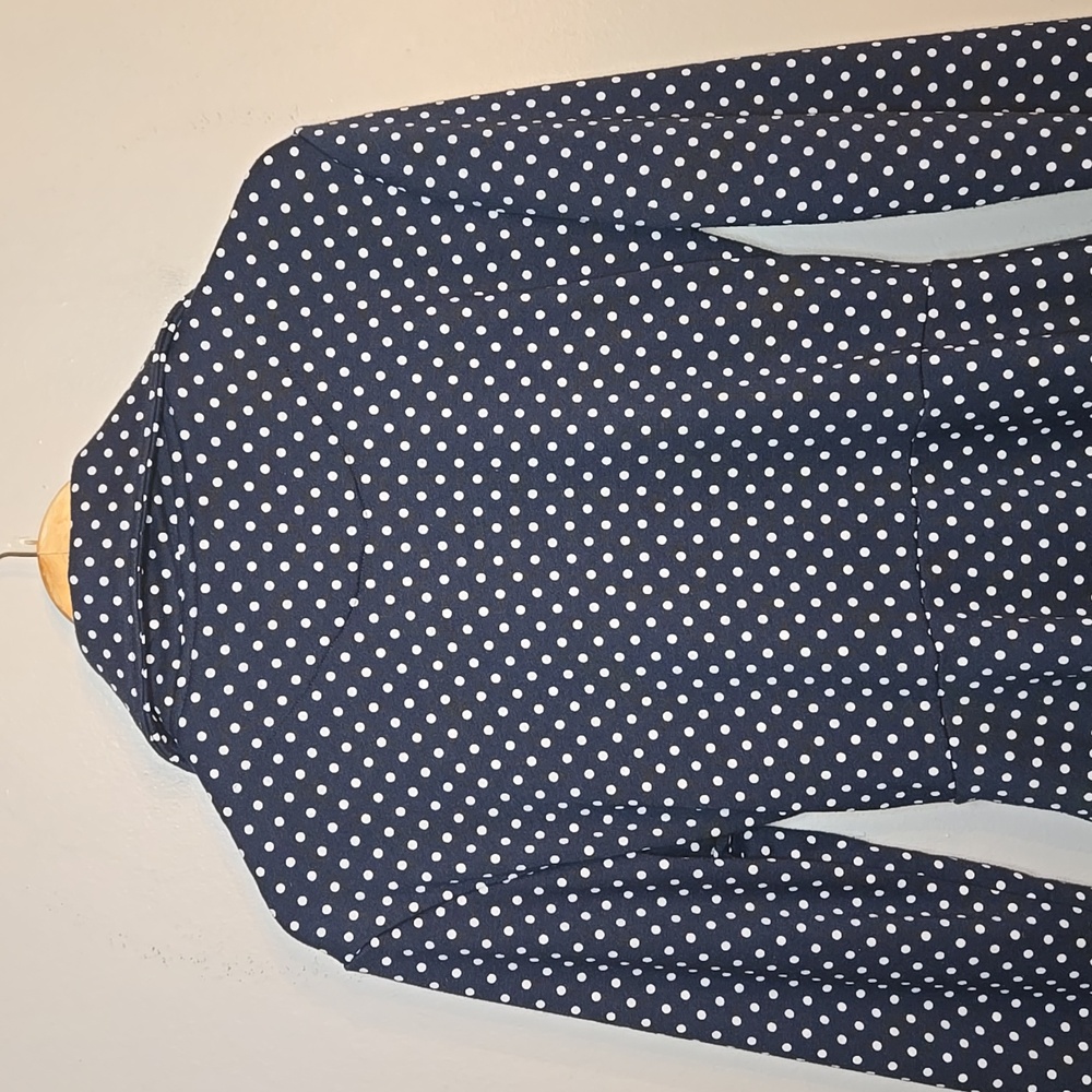 Effie's Heart Navy Polka Dot Trench with Red Lining - Picture 8 of 11